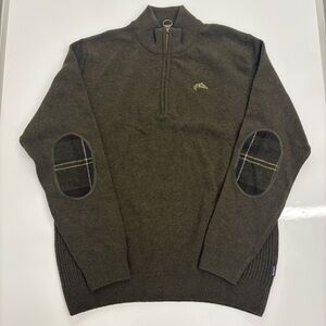 Barbour Holden Half Zip Lambswool Sweater Olive Green Marl Men’s XL NWT